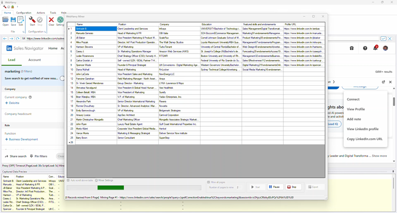 Scraping LinkedIn Sales Navigator Leads