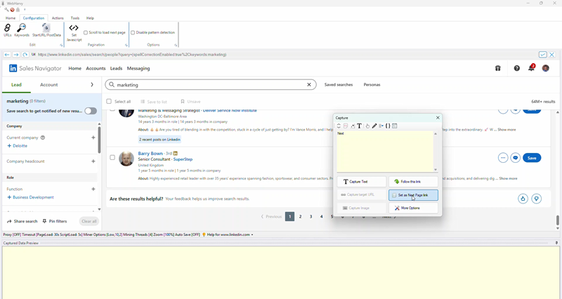 Sales Navigator Scraping - Pagination