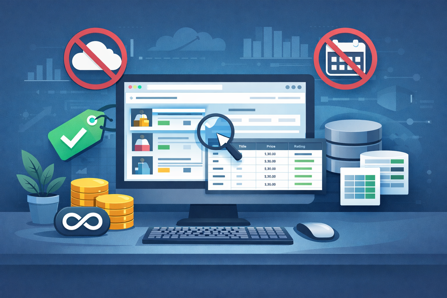 no saas one time web scraping