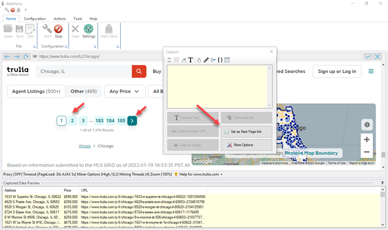 trulia scraping pagination