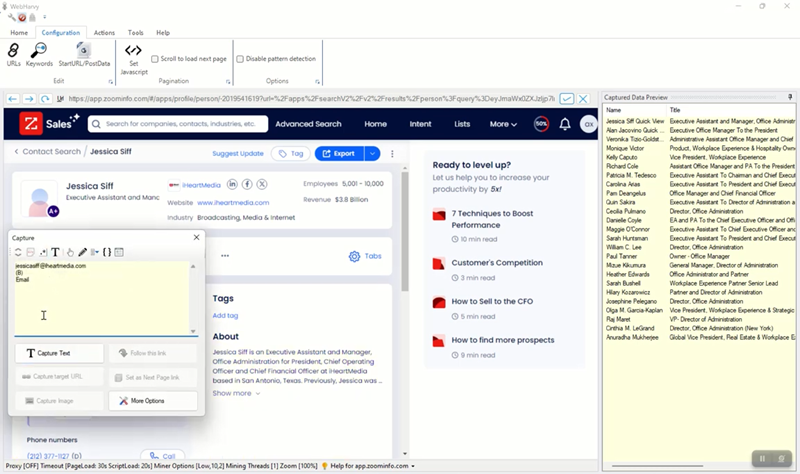 Scraping Contact Details from ZoomInfo
