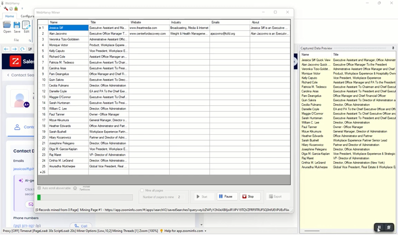 Mining Data from ZoomInfo