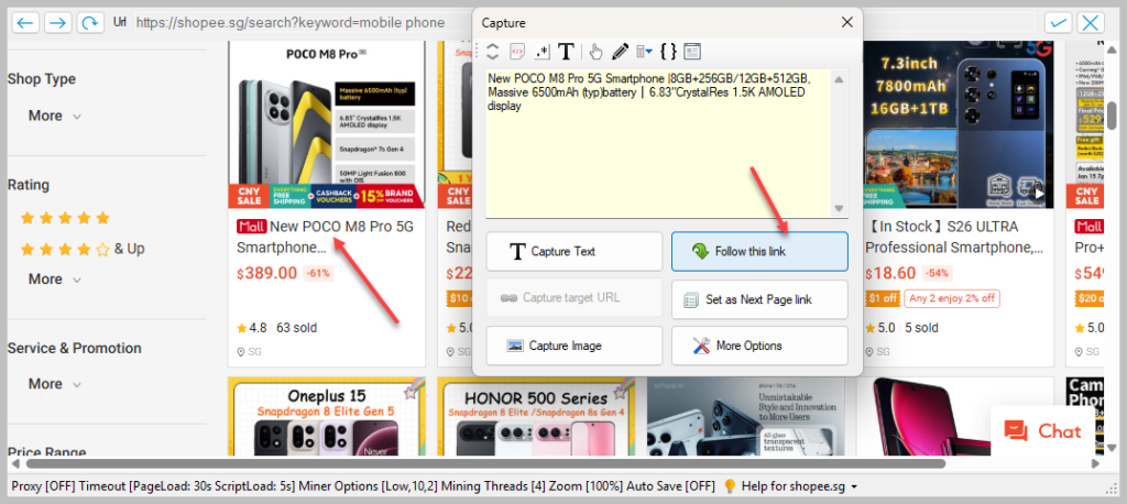 following links to scrape