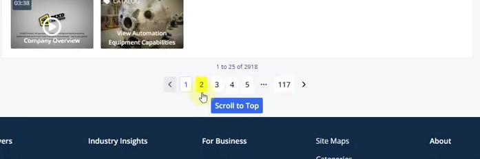 thomasnet scraping - configuring pagination