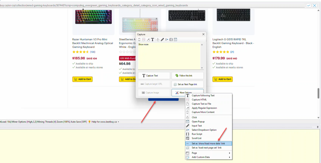 Scraping Data from Multiple Pages of BestBuy website