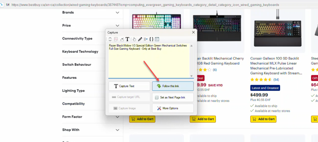 Following Links and Scraping Product Data from BestBuy
