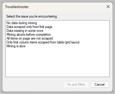 WebHarvy Troubleshooter