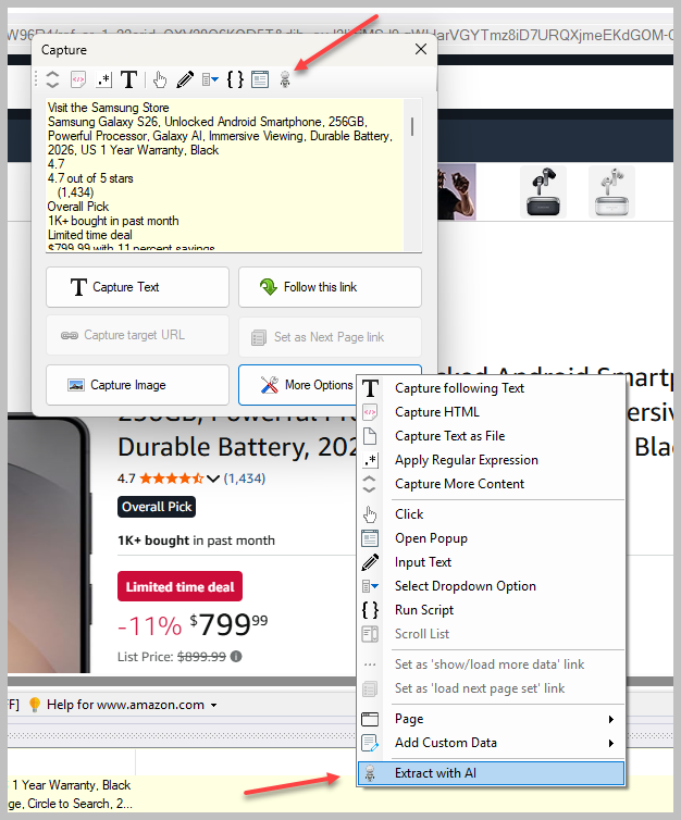 Scrape with AI option in WebHarvy